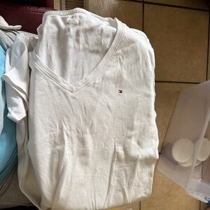 Tommy Hilfiger White Short Sleeve Tee size large